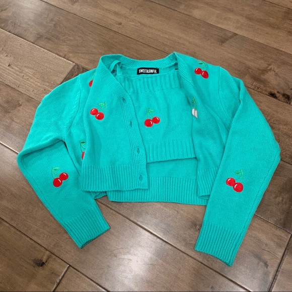 Sweetsinful Cardigan Tank Knit Sweater 
